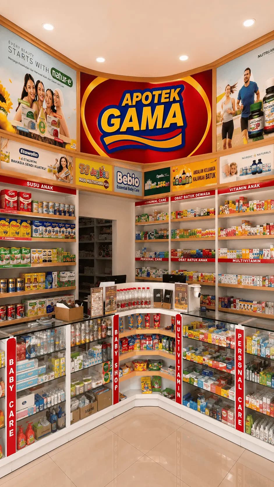 Interior modern Apotek Gama